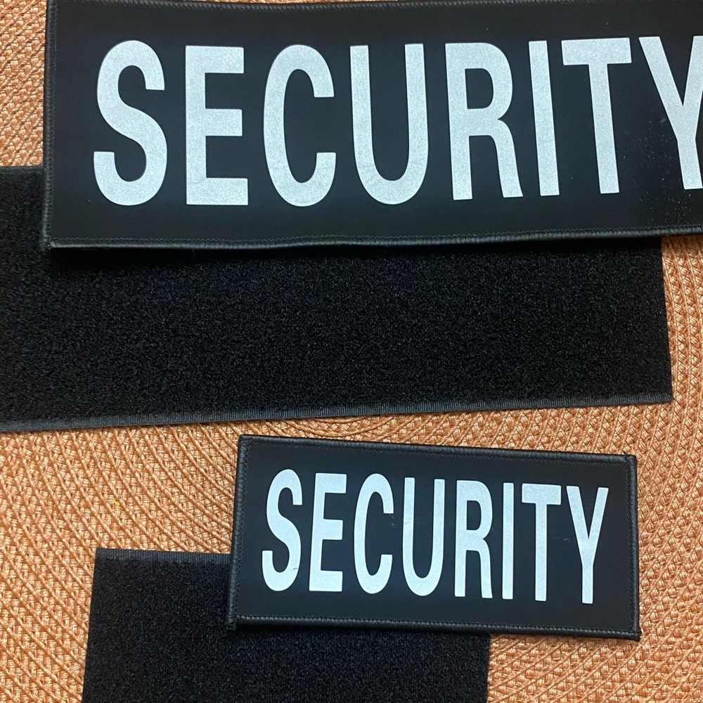 Black Security Hook & Loop Jacket Patch Set